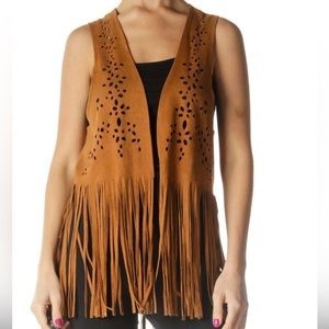 Brown laser cut vest
